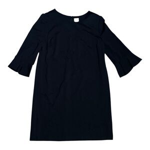 Chicos size 2.5 large ruffle sleeve black dress knee length holiday party
